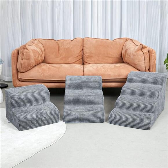 Dog Stairs & Steps for High Beds, 4 Steps High Density Foam Waterproof Dog Ramp - Picture 3 of 7